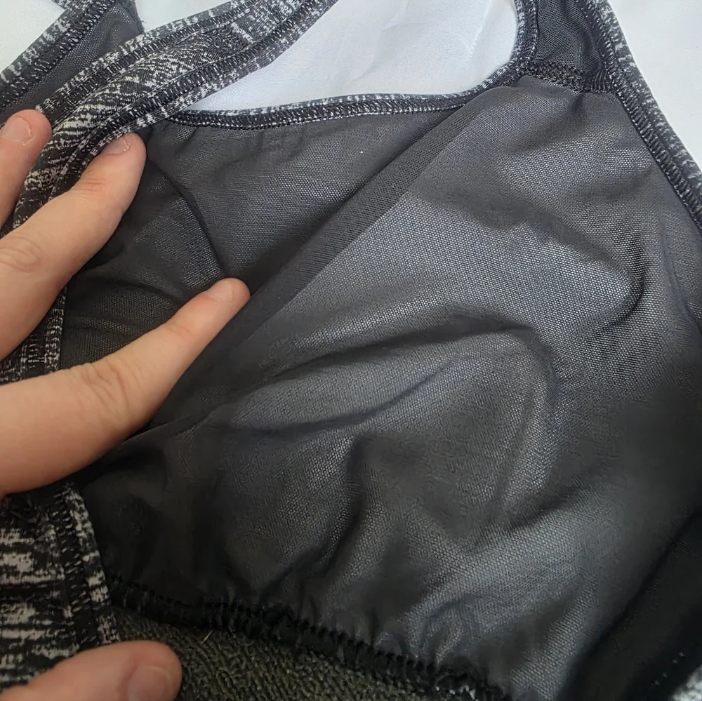 VSX Gray Heathered Patterned Racer Back Sports Bra Size Large